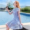 Round Neck Hollow A Dress Skirt Dress
