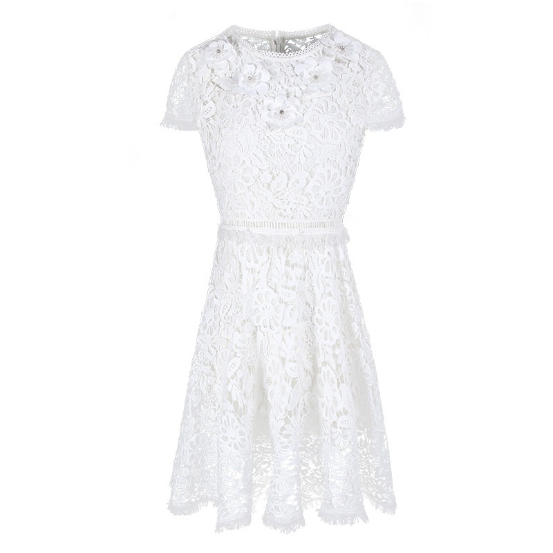 Round Neck Hollow A Dress Skirt Dress