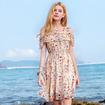 Lotusblatt Ärmel Gedruckt Chiffon-Kleid