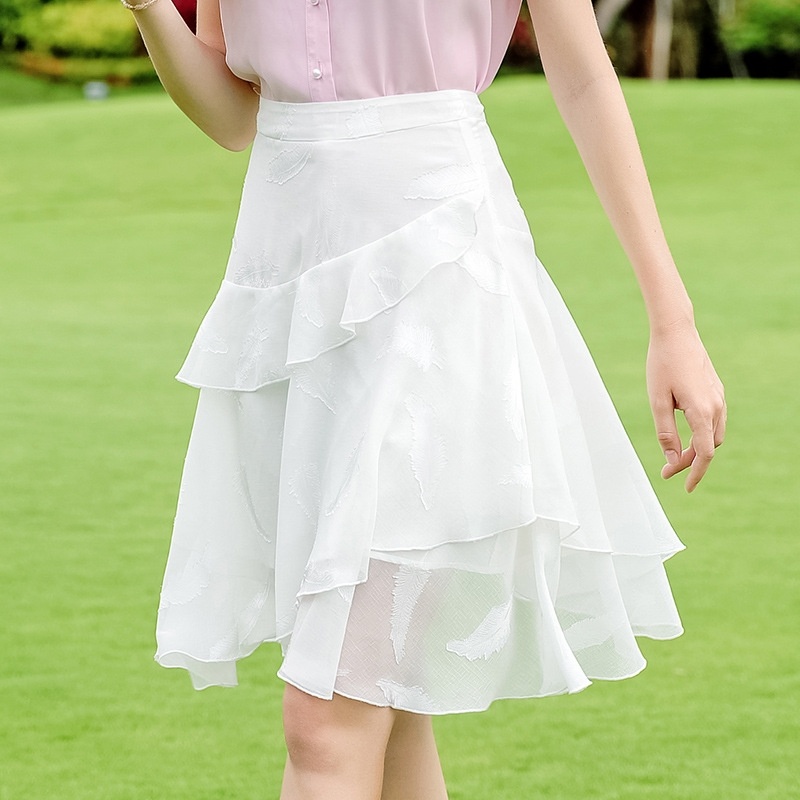 Solid Color Stitching Chiffon-Rock