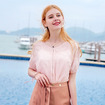 Round Neck Jumper-Sterne Gestickt Chiffon-Shirt
