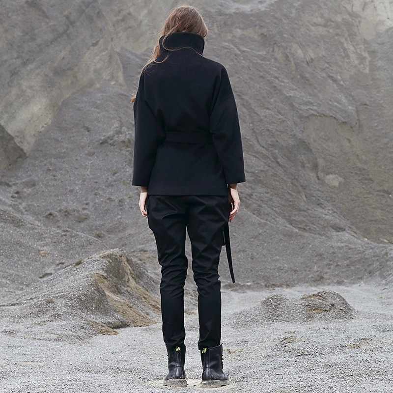 Classic Fashion Straps Wool Coat | VoguesUs