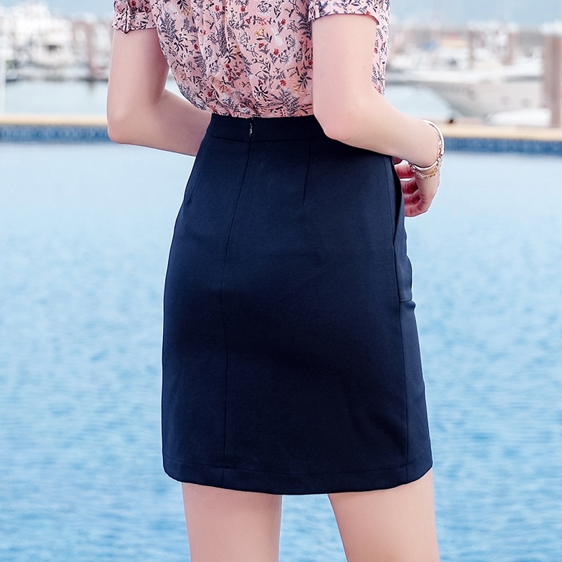 Double-breasted A-line Skirt