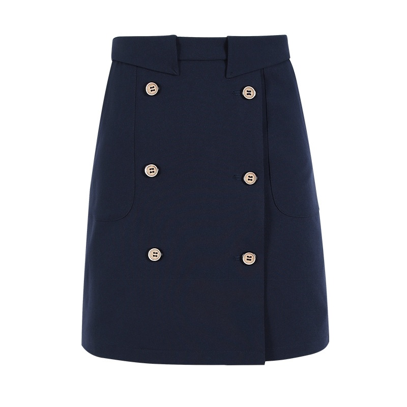 Double-breasted A-line Skirt