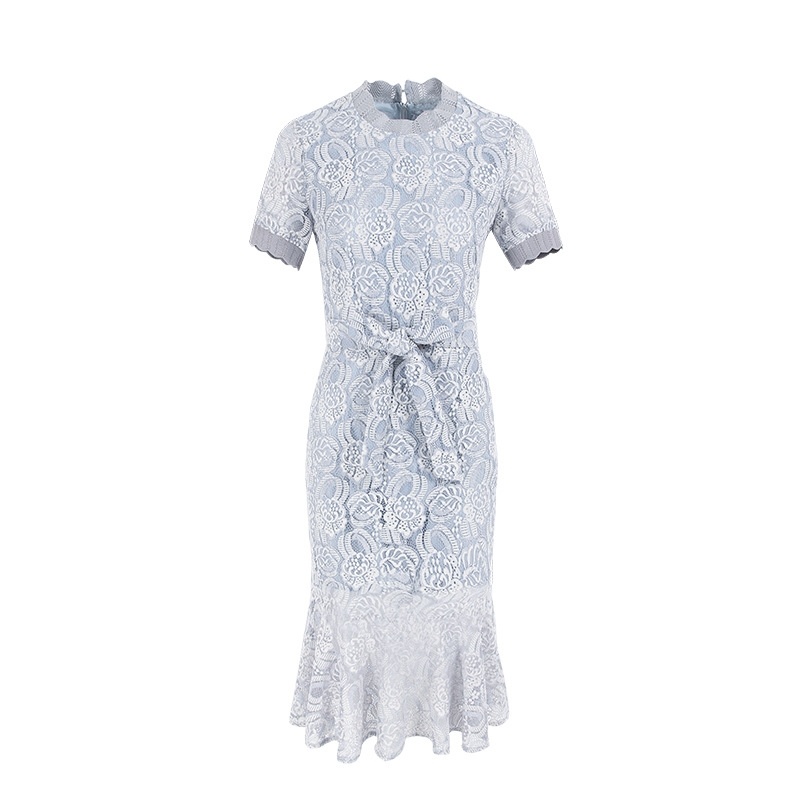 Hollow Package Hip Fish Tail Lace Dress