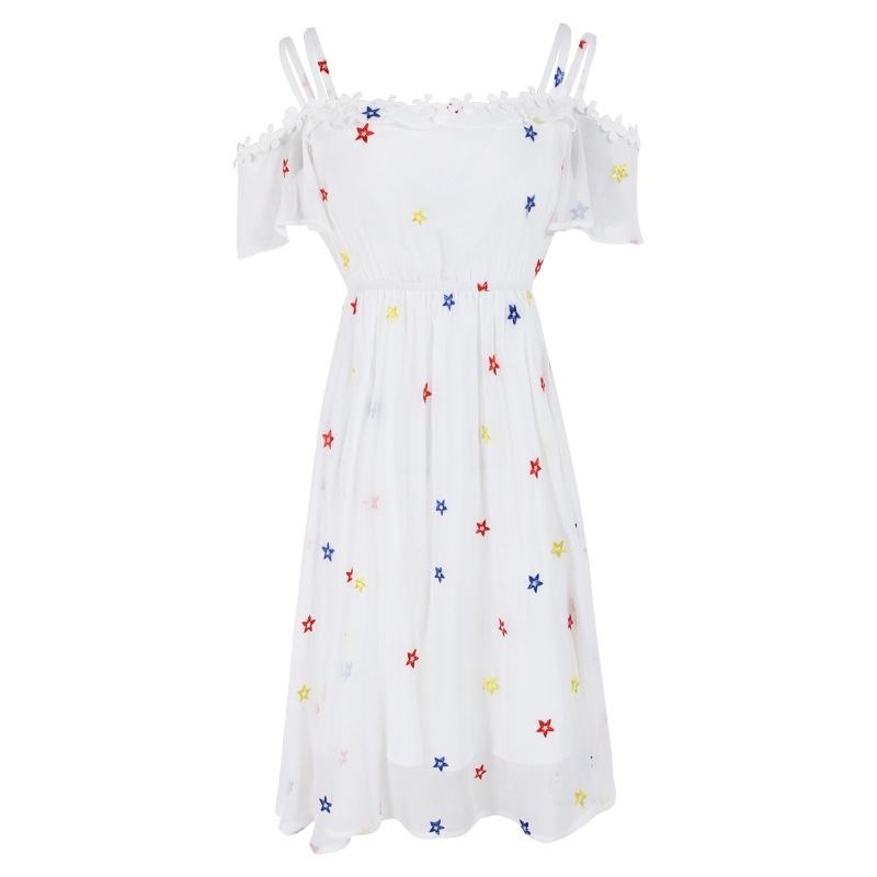 Décolleté Bustier Brodé Robe En Mousseline De Soie
