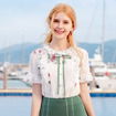 Flared Sleeve Single-Breasted Drucken Chiffon Shirt