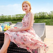 Sleeveless Head A-print Chiffon Dress