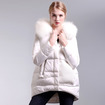 Innocent White Warm Fur Collar Fashion Down Jacket