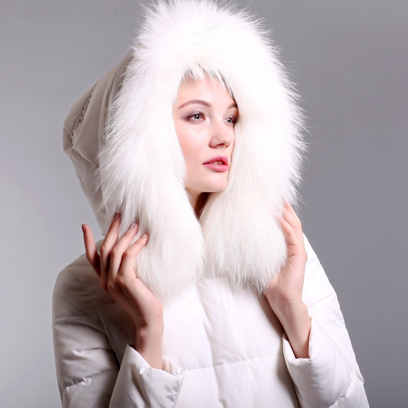 Inocente Blanco Cálido Cuello De Piel De Moda Por La Chaqueta