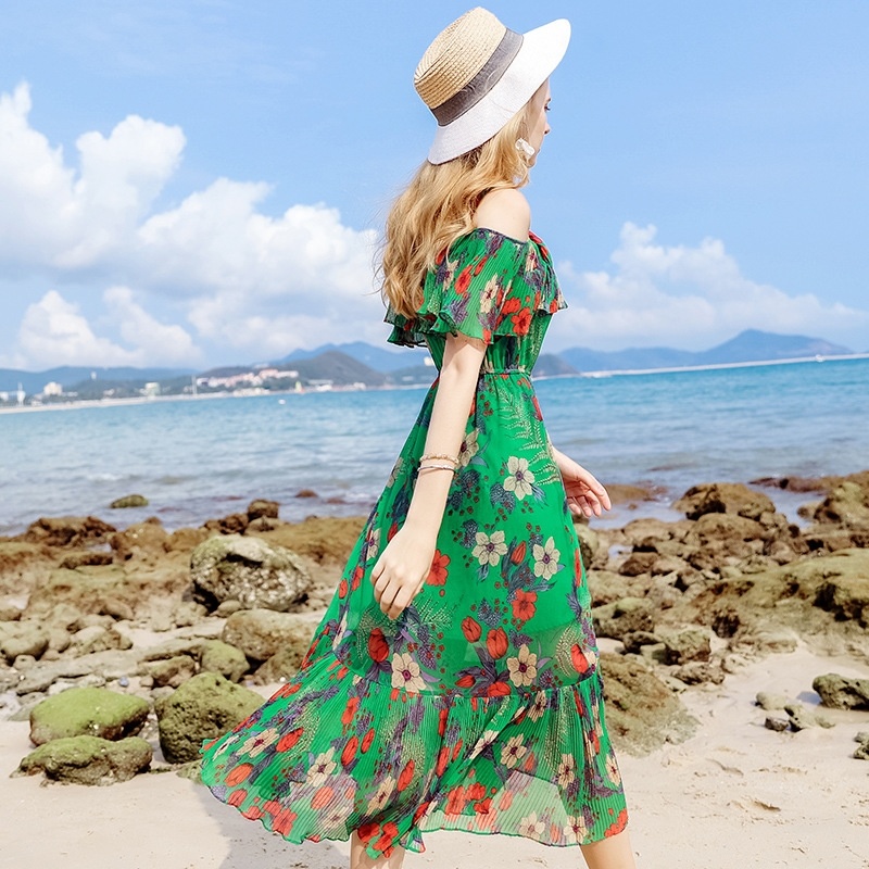 Sangle De Cou Imprimer Robe Chic Robe En Mousseline De Soie
