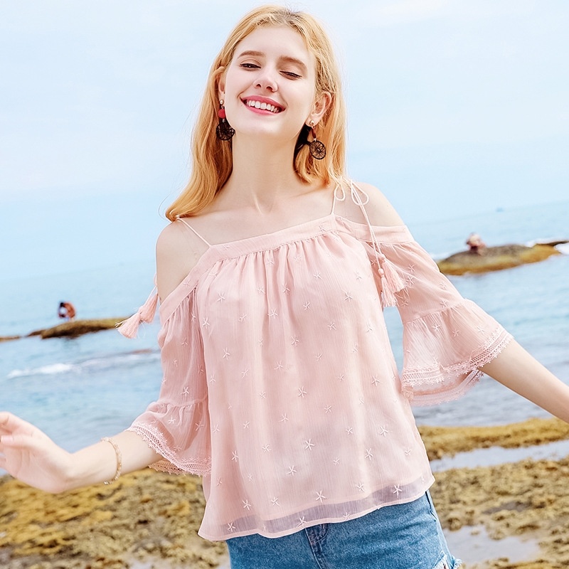 Un cou de Cinq points de Manches en Mousseline de soie Chemise