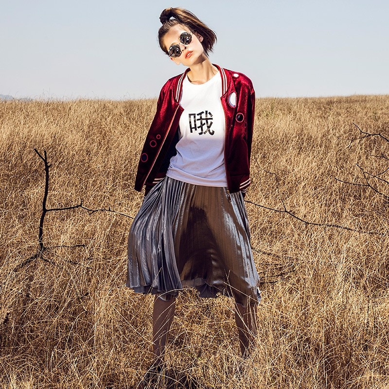 Tendance Creux De Velours Manches De Veste De Baseball | VoguesUs
