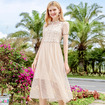 Round Neck A Line Lace Dress