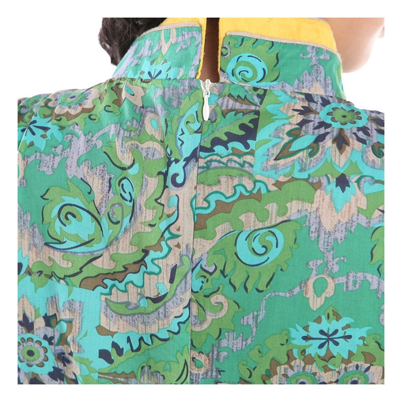 Platte Schnalle, Cheongsam Stitching Weste Kleid