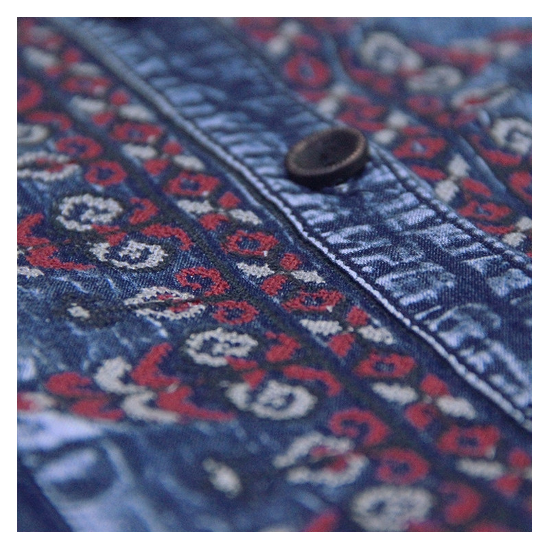 Cowboy Ethnic Style Embroidery Drawstring Sleeve Dress