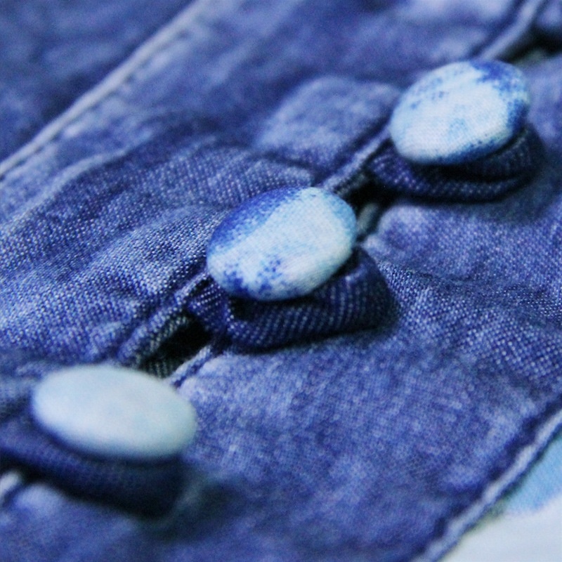 Weste Cheongsam Ethno-Stil Unregelmäßige Denim-Kleid