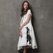 Gedruckt Vintage Baumwolle Lose Kleid