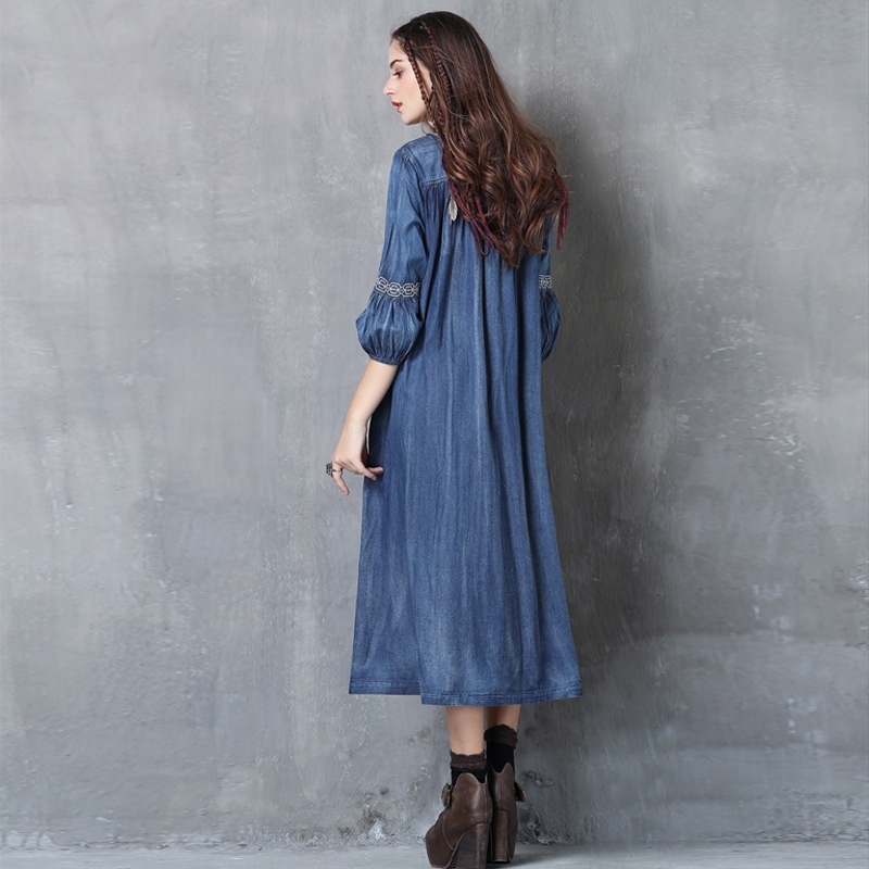 Cowboy Vintage Gland Manches Robe