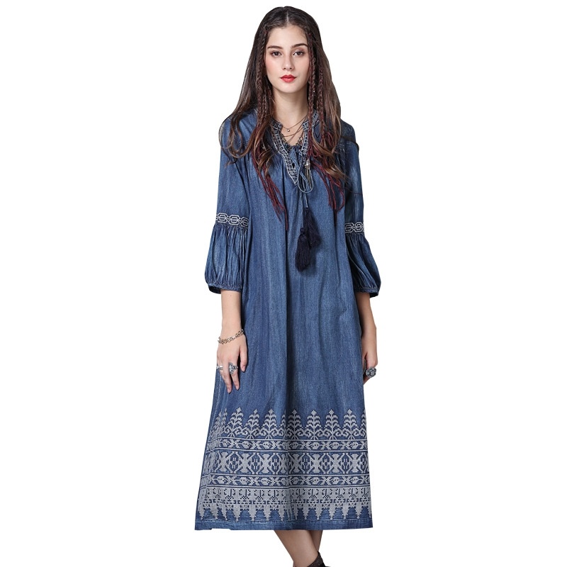 Cowboy Vintage Gland Manches Robe
