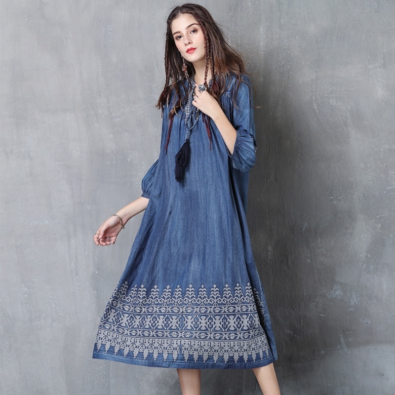 Cowboy Vintage Tassel Sleeve Dress