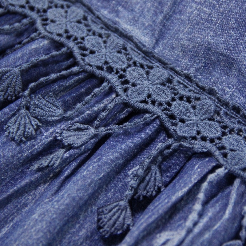 Vintage Embroidered Vest Denim Skirt