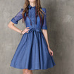 Jupe En Denim Rétro Couture Robe