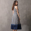 Vintage Print Halyard Braided Denim Dress | VoguesUs