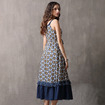Vintage Print Halyard Braided Denim Dress