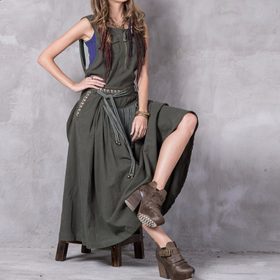 Quaste Gürtel Kleid Retro-Armband Bestickt Kleid | VoguesUs