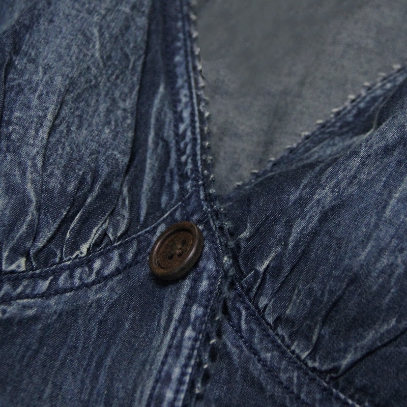 V-neck Denim-Rock Slim Weste Kleid | VoguesUs