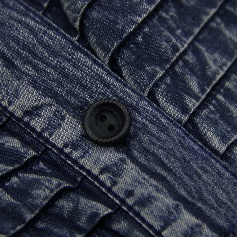 Elegant Denim Skirt Vintage Waist Dress