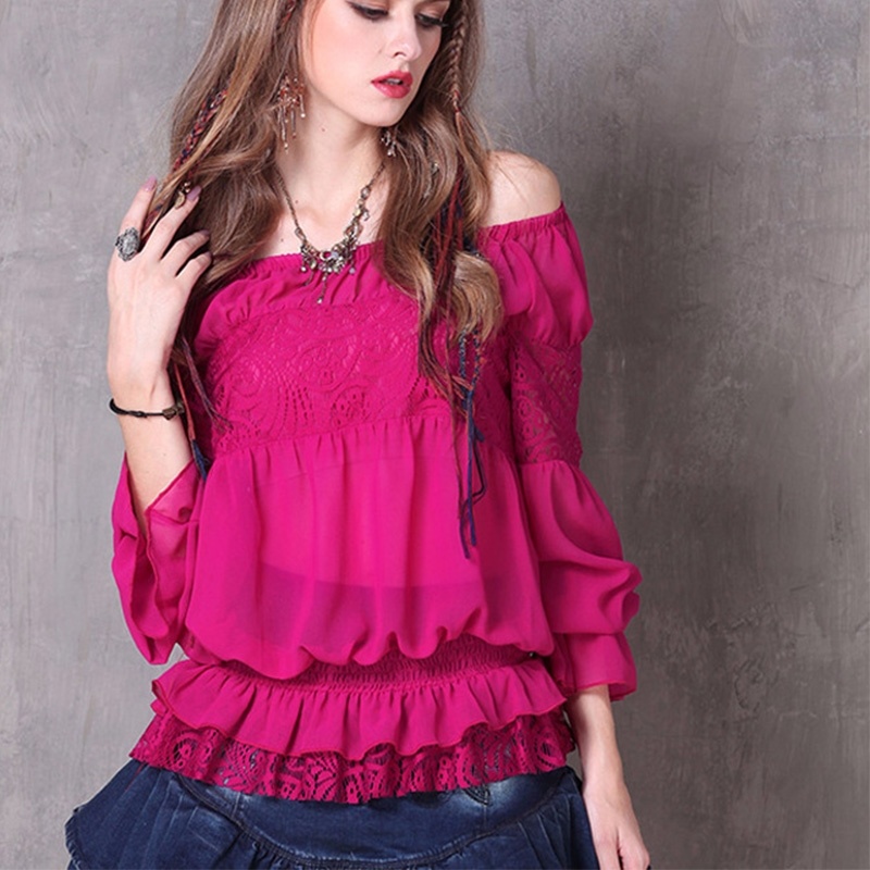 Chiffon Chiffon Shirt Retro Long-sleeved Shirt
