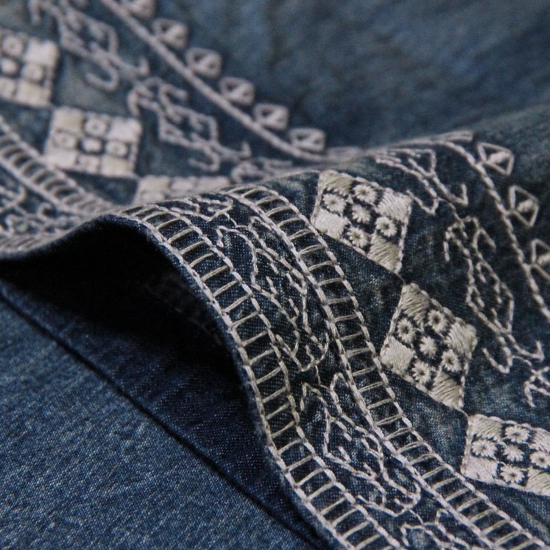 Lâche Cowboy Vintage Brodé De Gros A-Ligne De Robe | VoguesUs