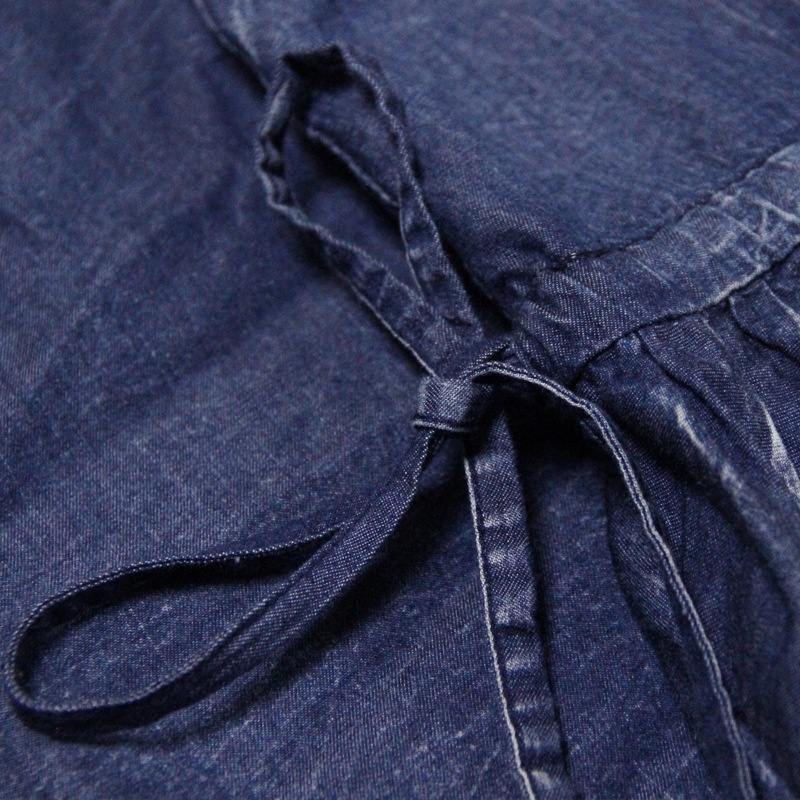 Brodé Veste Denim-Cordon De Grande Taille Robe | VoguesUs