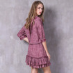 Ruffled Skirt Retro Embroidered Sleeve Dress