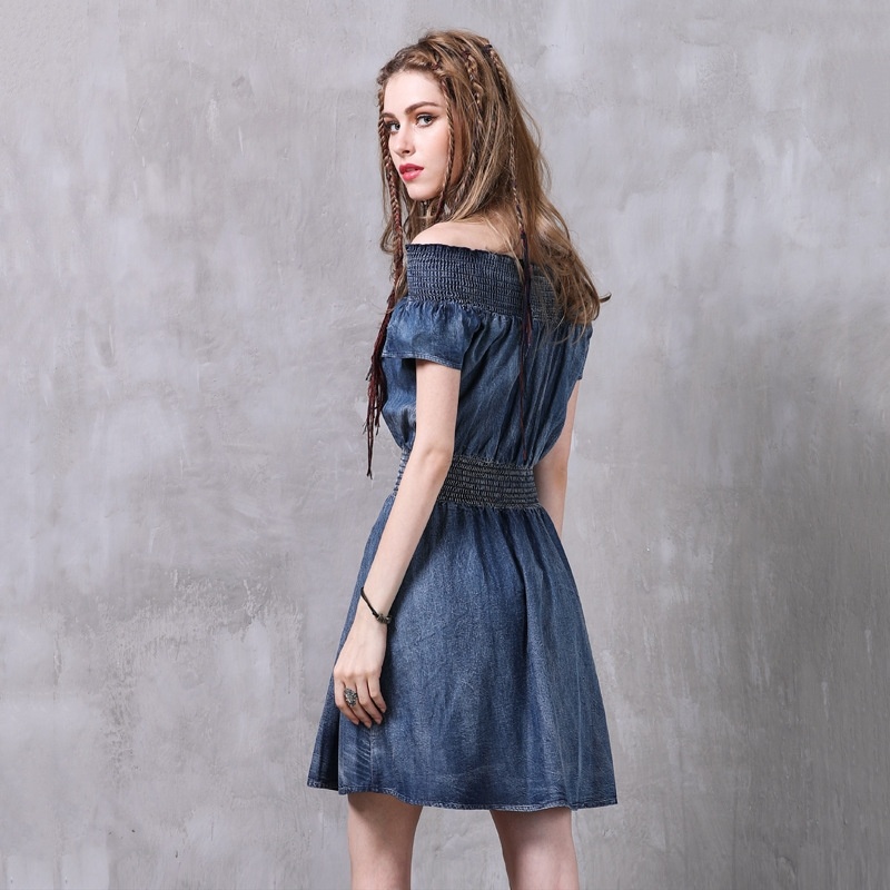 Skull Collar Rretro Short-sleeved Strapless Dress