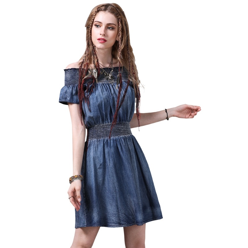 Skull Collar Rretro Short-sleeved Strapless Dress