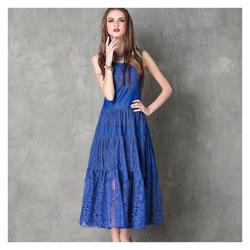 Bohème Slim Ajustée Veste De Dentelle De Couture De Robe | VoguesUs