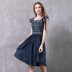 Elegante Vintage-Ärmellos-Geraffte Taille Denim-Kleid | VoguesUs