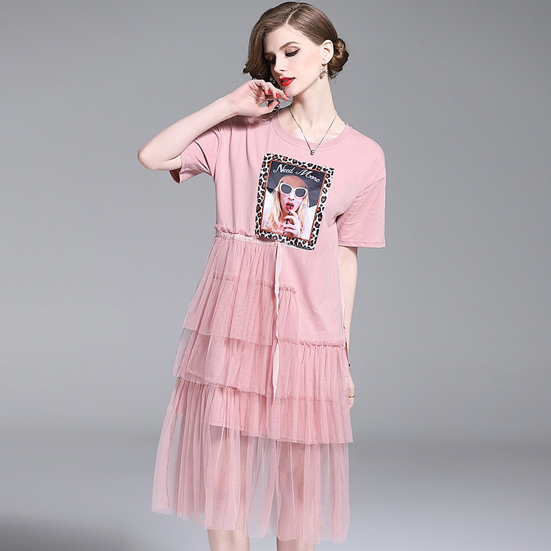 Slim Weste Vintage Baumwoll Print Kleid | VoguesUs
