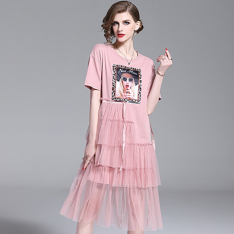 Slim Vest Vintage Cotton Print Dress | VoguesUs