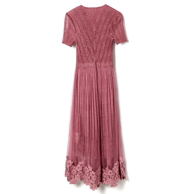 Wein-Rot-Jacquard-Kleid Mit Futter Taille Und Gespleißt Swing | VoguesUs