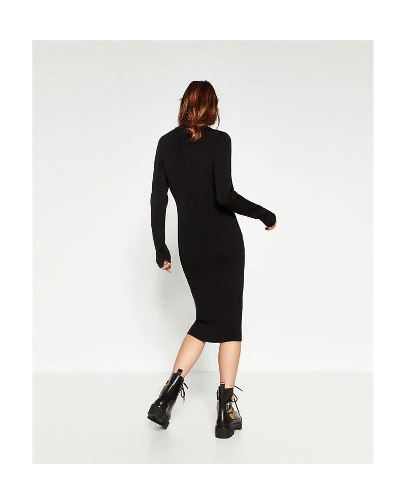 Slim Sexy Fashion Zipper Knit Tight-fitting Dress | VoguesUs