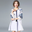 Fashion Ethnic Style Embroidery Loose A Word Dress