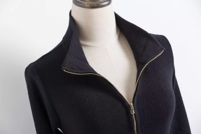 Slim Sexy Fashion Reißverschluss Gestrickt Eng anliegendes Kleid |