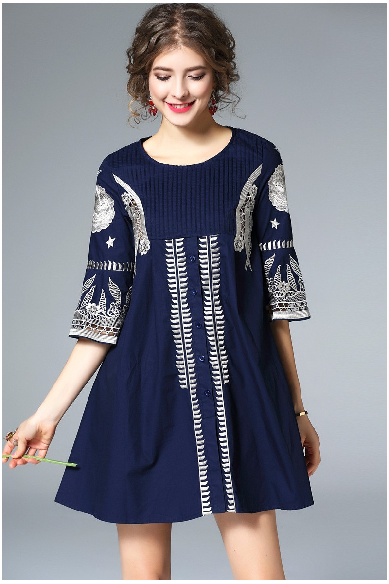 Douce De Mode De Coton De La Broderie Couture Robe | VoguesUs