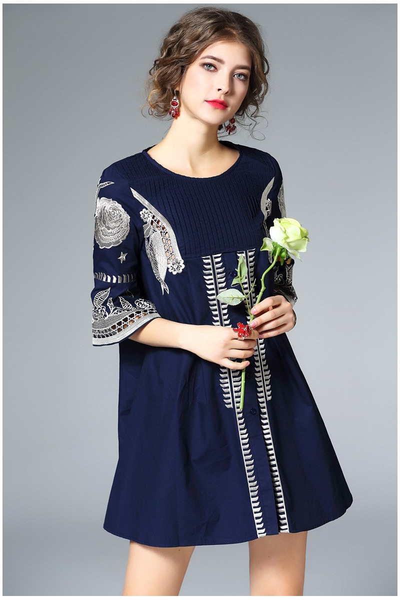 Douce De Mode De Coton De La Broderie Couture Robe | VoguesUs