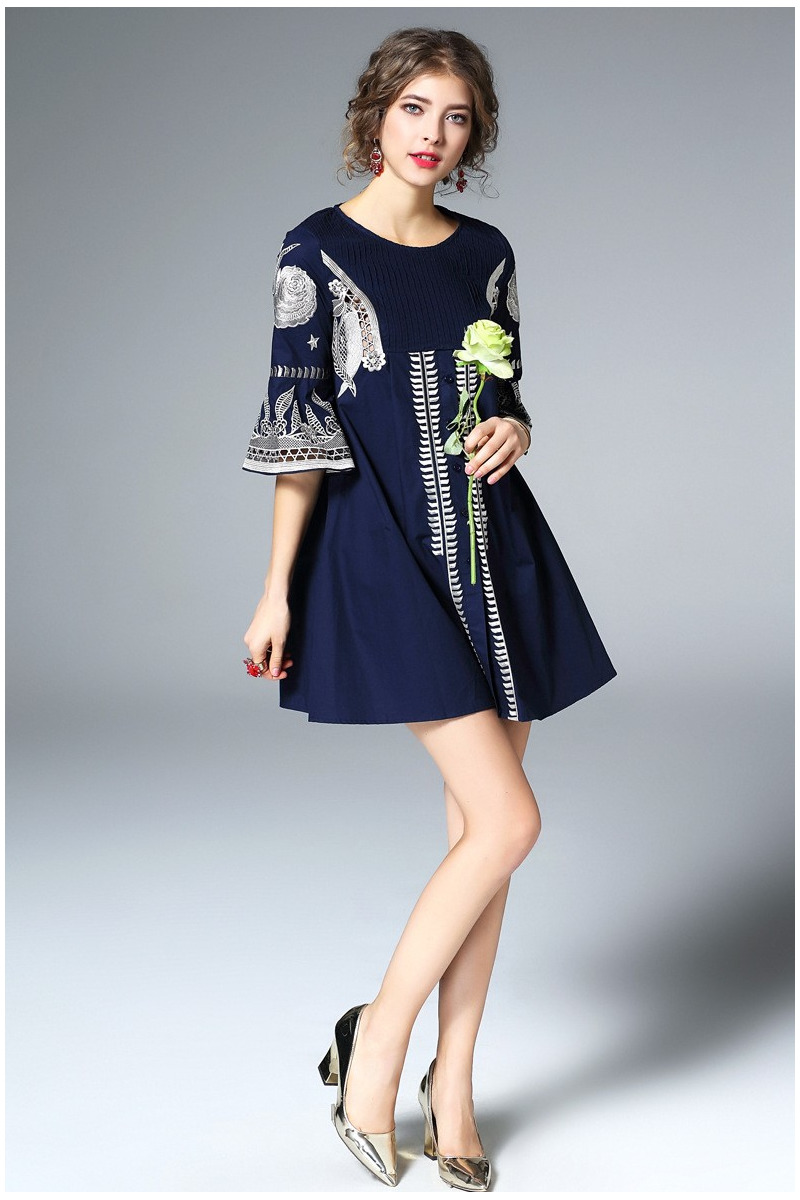 Douce De Mode De Coton De La Broderie Couture Robe | VoguesUs