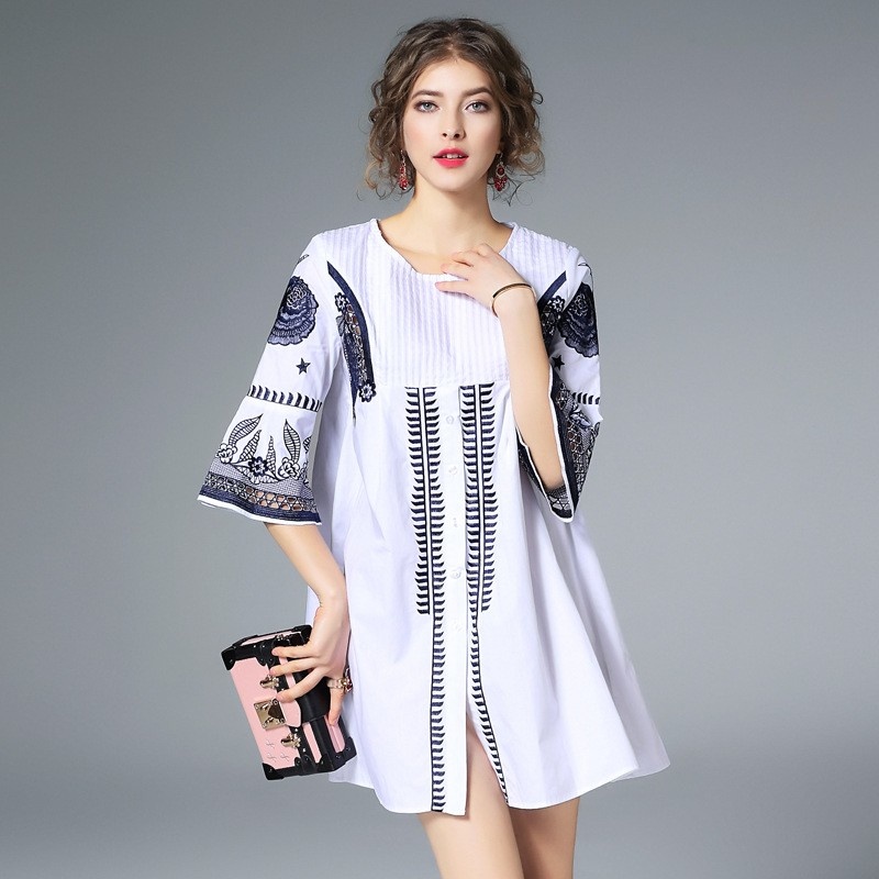 Douce De Mode De Coton De La Broderie Couture Robe | VoguesUs
